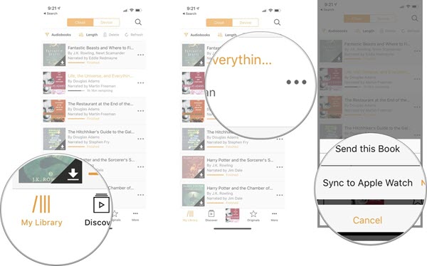 sync audible to apple watch